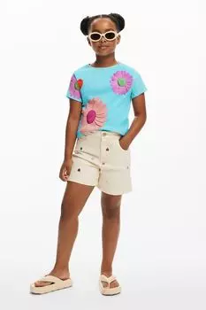 Шорты хлопковые с принтом Desigual