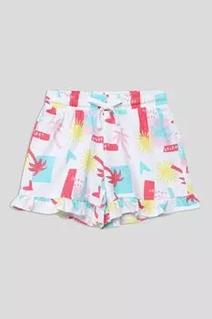 Шорты хлопковые с принтом и рюшами OVS
