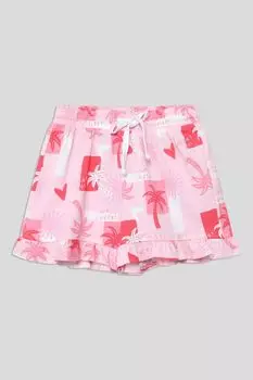 Шорты хлопковые с принтом и рюшами OVS