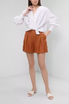 Шорты из льна с накладными карманами Manila Grace