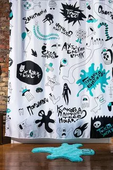 Штора для ванной тканевая с принтом Irony Moroshka