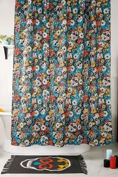 Штора для ванной тканевая с принтом Los Muertos Moroshka