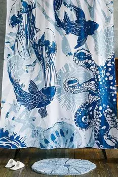 Штора для ванной тканевая с принтом Mare Moroshka