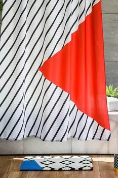 Штора для ванной тканевая с принтом Memphis Moroshka