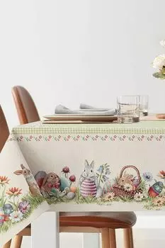 Скатерть хлопковая Лаванда и подсолнухи Пасха Le Gobelin