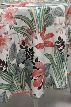 Скатерть хлопковая с принтом Aloe Round COINCASA