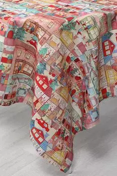 Скатерть хлопковая с принтом House Xmas COINCASA