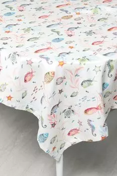 Скатерть хлопковая с принтом Tropical Fishes COINCASA