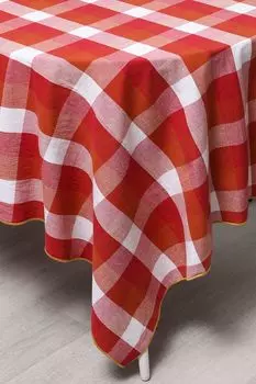 Скатерть хлопковая в клетку Check Overlo Ocra COINCASA