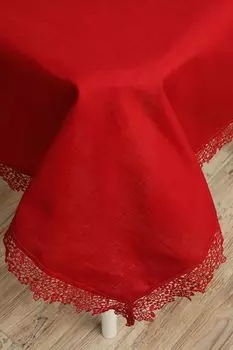 Скатерть с ажурной отделкой Grace Red COINCASA