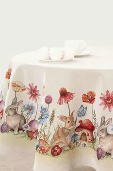 Скатерть с принтом Пасхальные первоцветы Le Gobelin