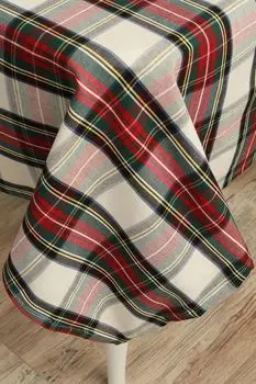 Скатерть с принтом Tartan White COINCASA