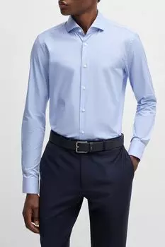 Рубашка облегающего кроя из эластичного хлопка BOSS