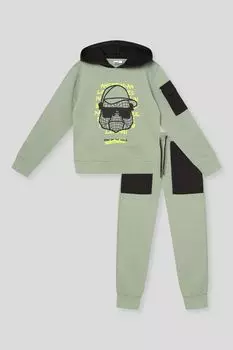 Спортивный костюм хлопковый с принтом IDO