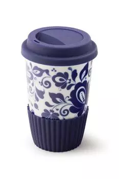 Стакан кофейный из фарфора с принтом Объединение «Гжель»