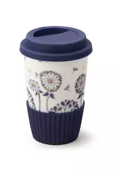 Стакан кофейный из фарфора с принтом Одуванчик Объединение «Гжель»