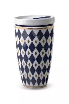 Стакан кофейный из фарфора с принтом Прованс Объединение «Гжель»