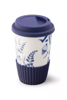 Стакан кофейный из фарфора с принтом Тысячелистник Объединение «Гжель»