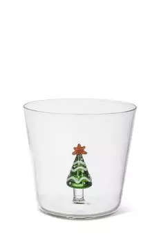 Стакан стеклянный с декором Christmas Tree COINCASA