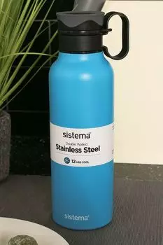 Стальная бутылка с петелькой 600 мл Sistema