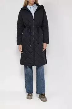 Стеганное пальто на кулиске и с капюшоном Auranna