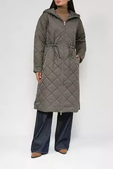 Стеганное пальто на кулиске с капюшоном Auranna
