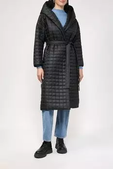 Стеганное пальто с капюшоном и съемным поясом Perspective