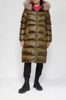 Стеганный пуховик с капюшоном на меху Geox