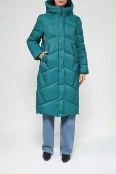 Стеганный удлиненный пуховик с капюшоном BELUCCI