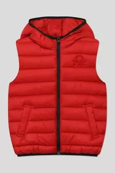 Стеганный жилет с контрастной отделкой Benetton