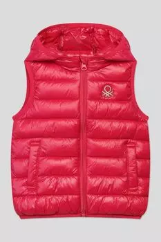 Стеганный жилет утепленный с капюшоном Benetton