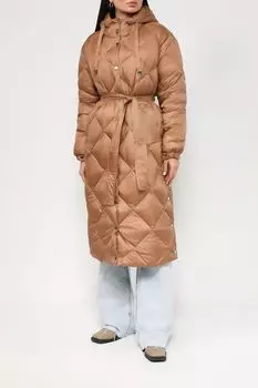 Стеганое пальто с капюшоном на кнопках BELUCCI