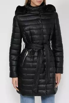 Стеганый пуховик с поясом FRACOMINA