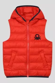 Стеганый жилет с капюшоном Benetton