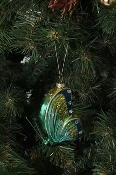 Стеклянная елочная игрушка Бабочка Махаон Holiday Classics