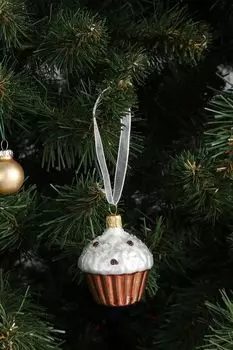 Стеклянная елочная игрушка Dolcetto Brown COINCASA