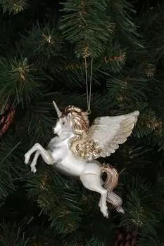 Стеклянная елочная игрушка Flying Unicorn Kersten