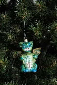 Стеклянная елочная игрушка Китайский дракон Impuls