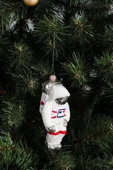 Стеклянная елочная игрушка Космонавт Impuls