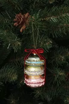 Стеклянная елочная игрушка Les macarons Holiday Classics