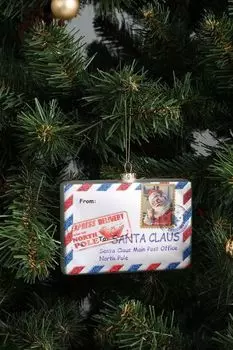 Стеклянная елочная игрушка Mail to Santa Kersten