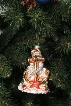 Стеклянная елочная игрушка Якорь Holiday Classics