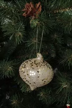 Стеклянная елочная игрушка Золотое конфетти Holiday Classics