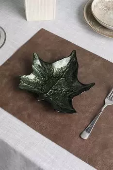 Стеклянная сервировочная тарелка Leaf COINCASA