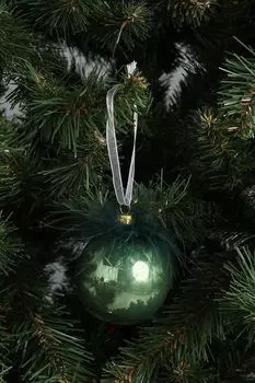 Стеклянный елочный шар Apple Green COINCASA