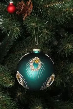 Стеклянный елочный шар с декором GOODWILL