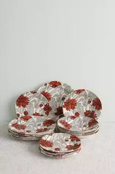 Столовый сервиз из 18 предметов из керамики Scarlet COINCASA