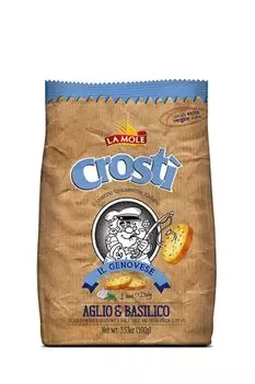 Сухарики крости с чесноком и базиликом Crosti GARLIC & BASIL La Mole