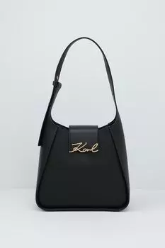 Сумка хобо кожаная Signature Karl Lagerfeld