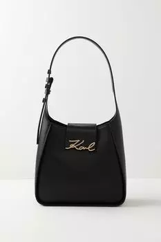 Сумка хобо кожаная Signature Karl Lagerfeld